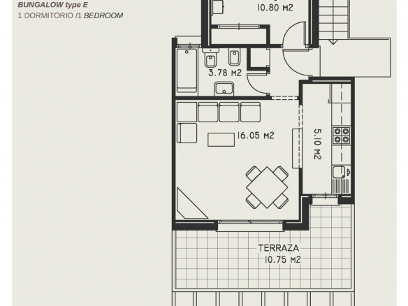 Bungalowy na piętrze w słonecznym Calpe
